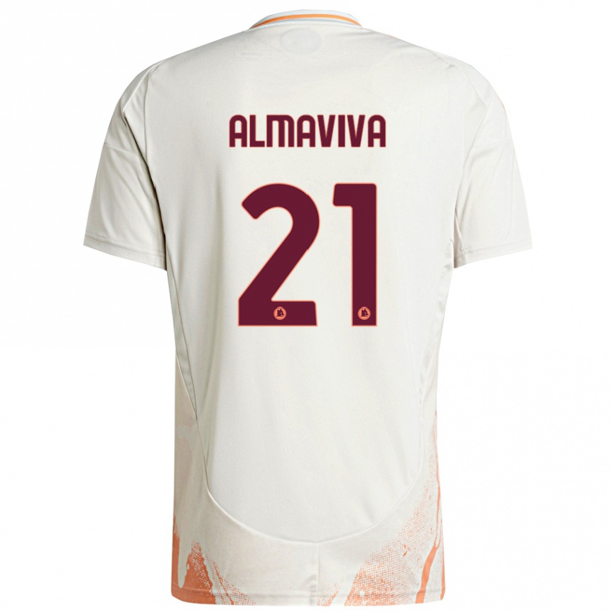 Kids Football Mattia Almaviva #21 Cream White Orange Away Jersey 2024/25 T-Shirt Australia