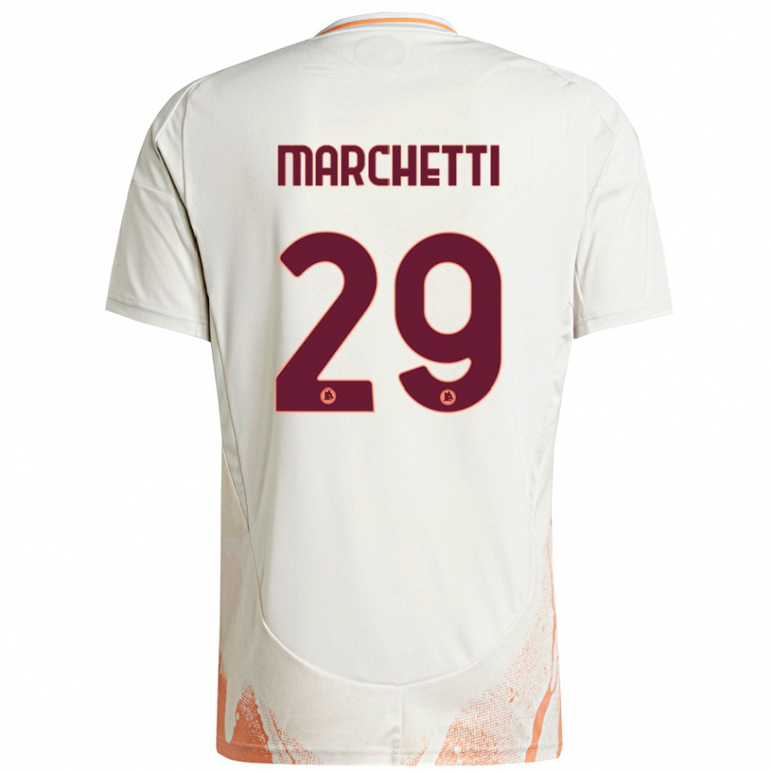 Kids Football Tommaso Marchetti #29 Cream White Orange Away Jersey 2024/25 T-Shirt Australia