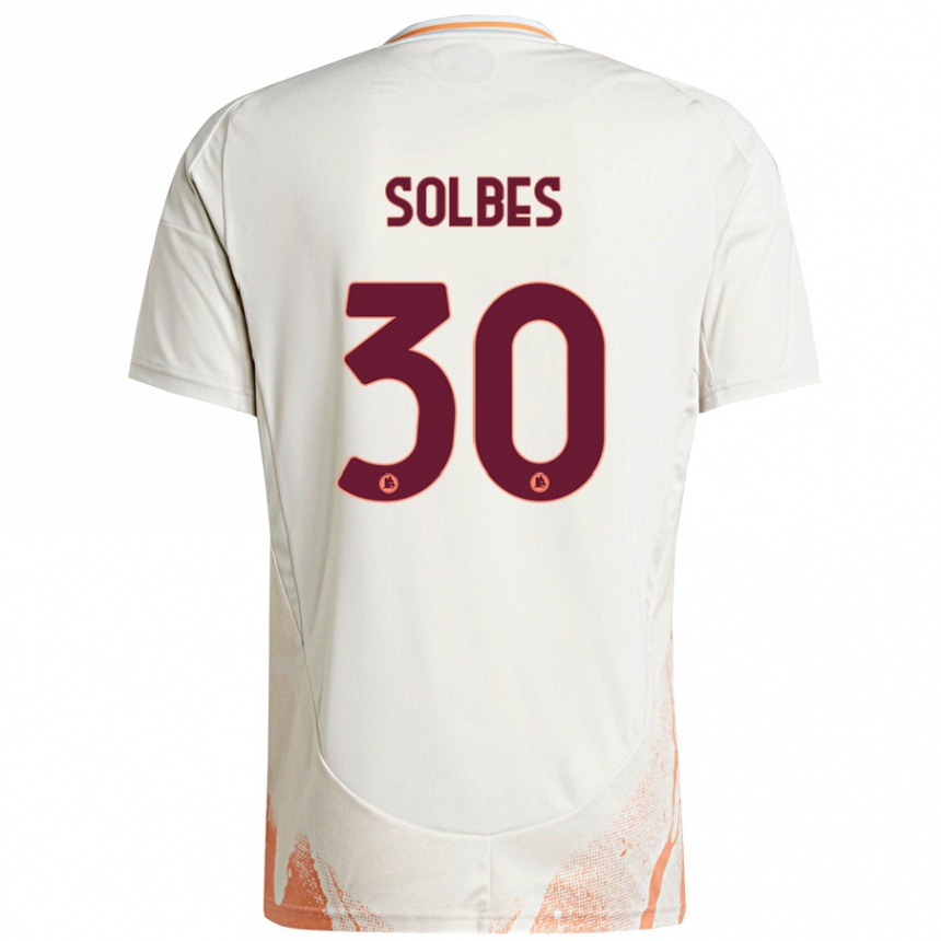 Kids Football Ricardo Solbes #30 Cream White Orange Away Jersey 2024/25 T-Shirt Australia