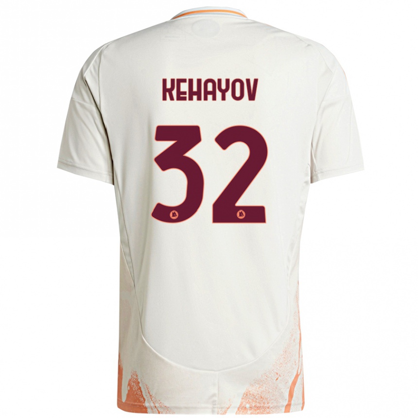 Kids Football Atanas Kehayov #32 Cream White Orange Away Jersey 2024/25 T-Shirt Australia