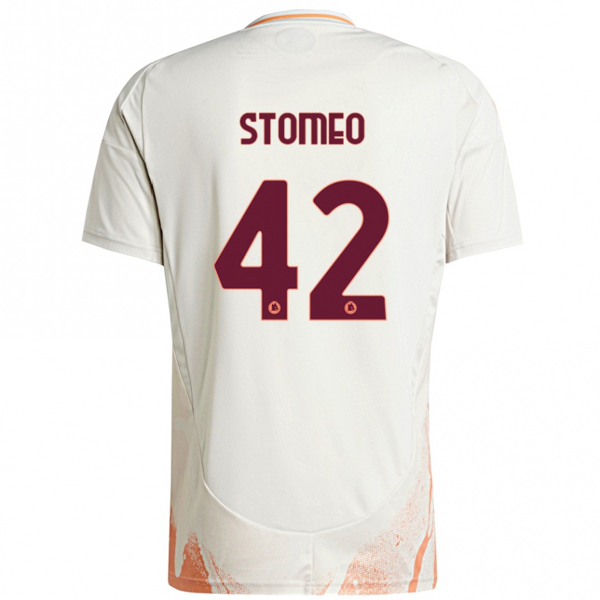 Kids Football Giorgio Stomeo #42 Cream White Orange Away Jersey 2024/25 T-Shirt Australia