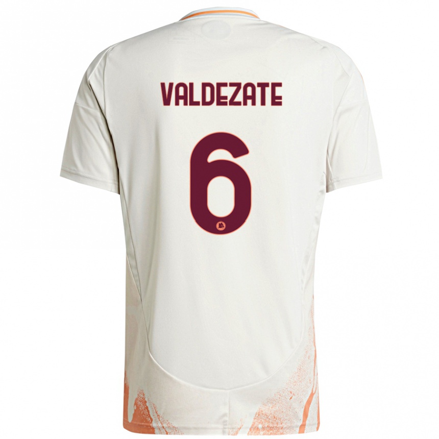 Kids Football Oihane Valdezate #6 Cream White Orange Away Jersey 2024/25 T-Shirt Australia