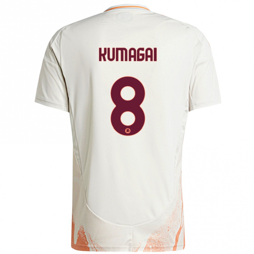 Kids Football Saki Kumagai #8 Cream White Orange Away Jersey 2024/25 T-Shirt Australia