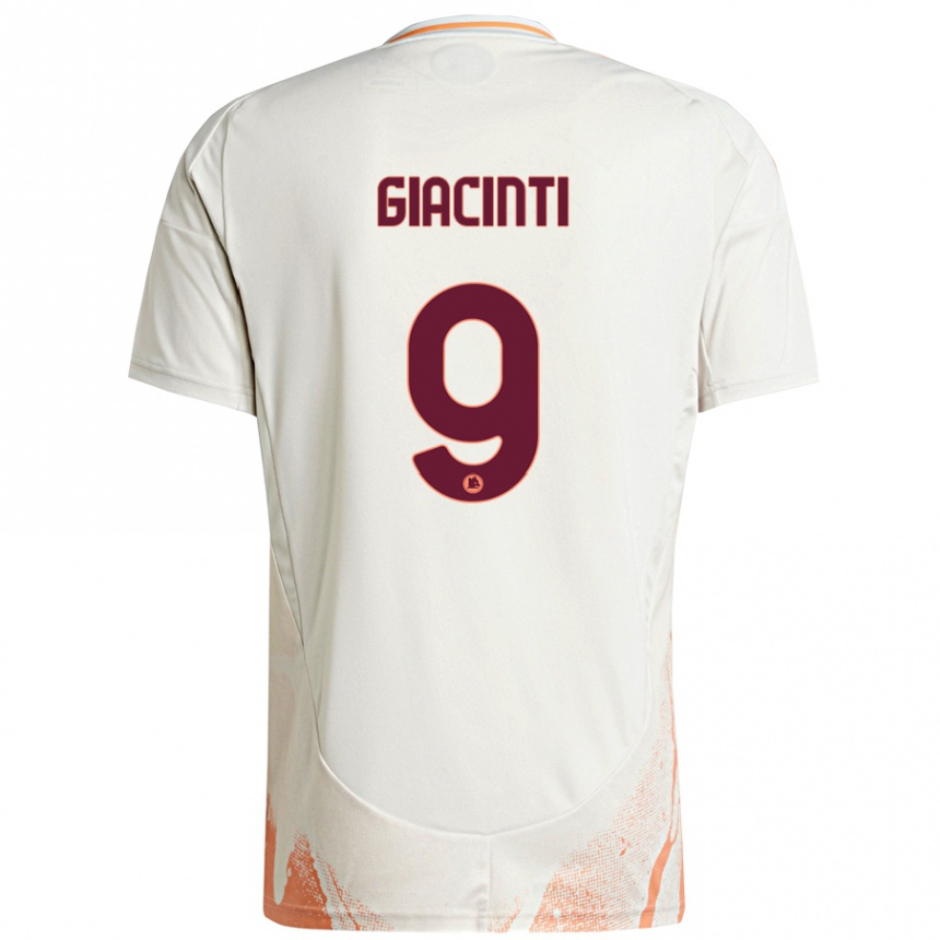 Kids Football Valentina Giacinti #9 Cream White Orange Away Jersey 2024/25 T-Shirt Australia