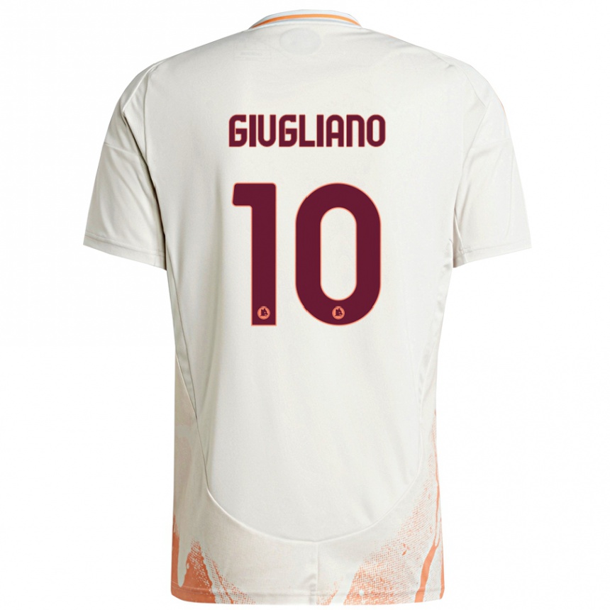 Kids Football Manuela Giugliano #10 Cream White Orange Away Jersey 2024/25 T-Shirt Australia