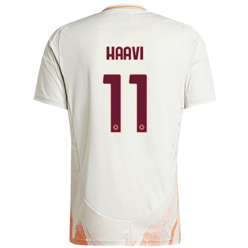 Kids Football Emilie Haavi #11 Cream White Orange Away Jersey 2024/25 T-Shirt Australia