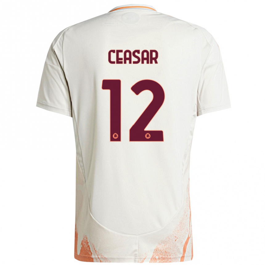 Kids Football Camelia Ceasar #12 Cream White Orange Away Jersey 2024/25 T-Shirt Australia