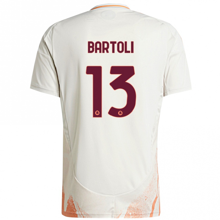 Kids Football Elisa Bartoli #13 Cream White Orange Away Jersey 2024/25 T-Shirt Australia