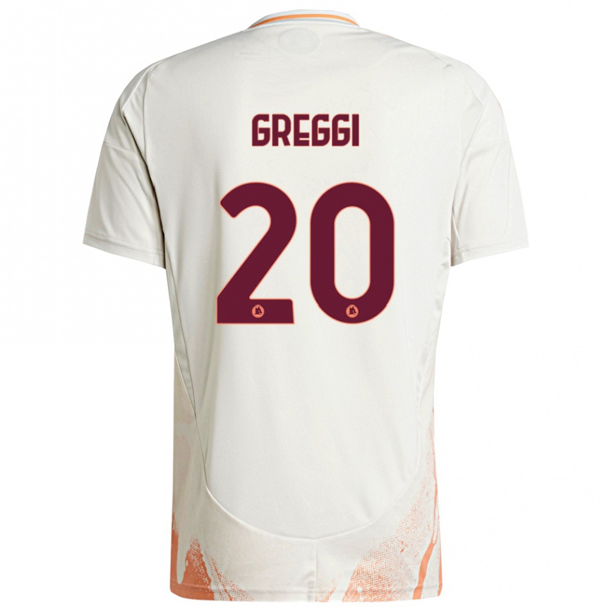 Kids Football Giada Greggi #20 Cream White Orange Away Jersey 2024/25 T-Shirt Australia