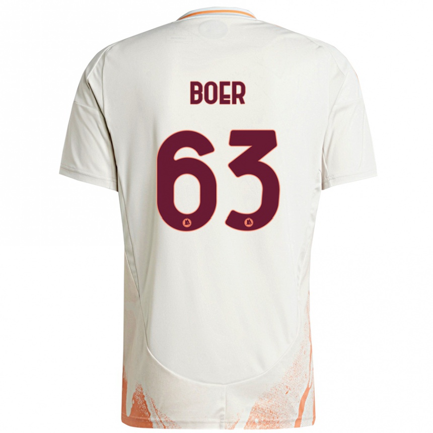 Kids Football Pietro Boer #63 Cream White Orange Away Jersey 2024/25 T-Shirt Australia