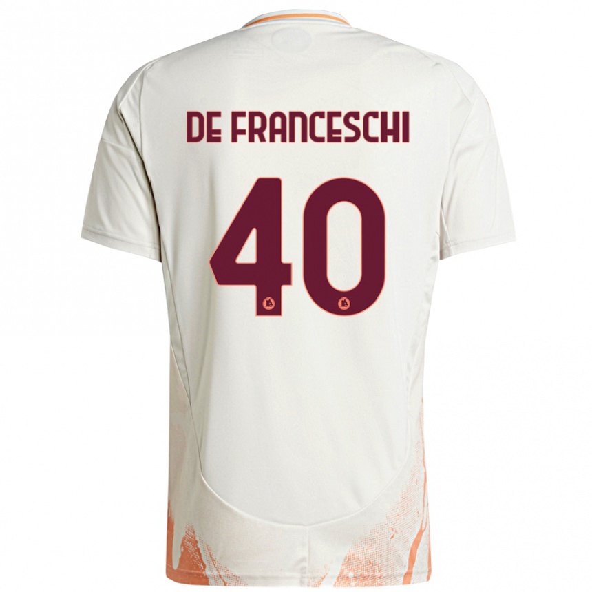 Kids Football Leonardo De Franceschi #40 Cream White Orange Away Jersey 2024/25 T-Shirt Australia