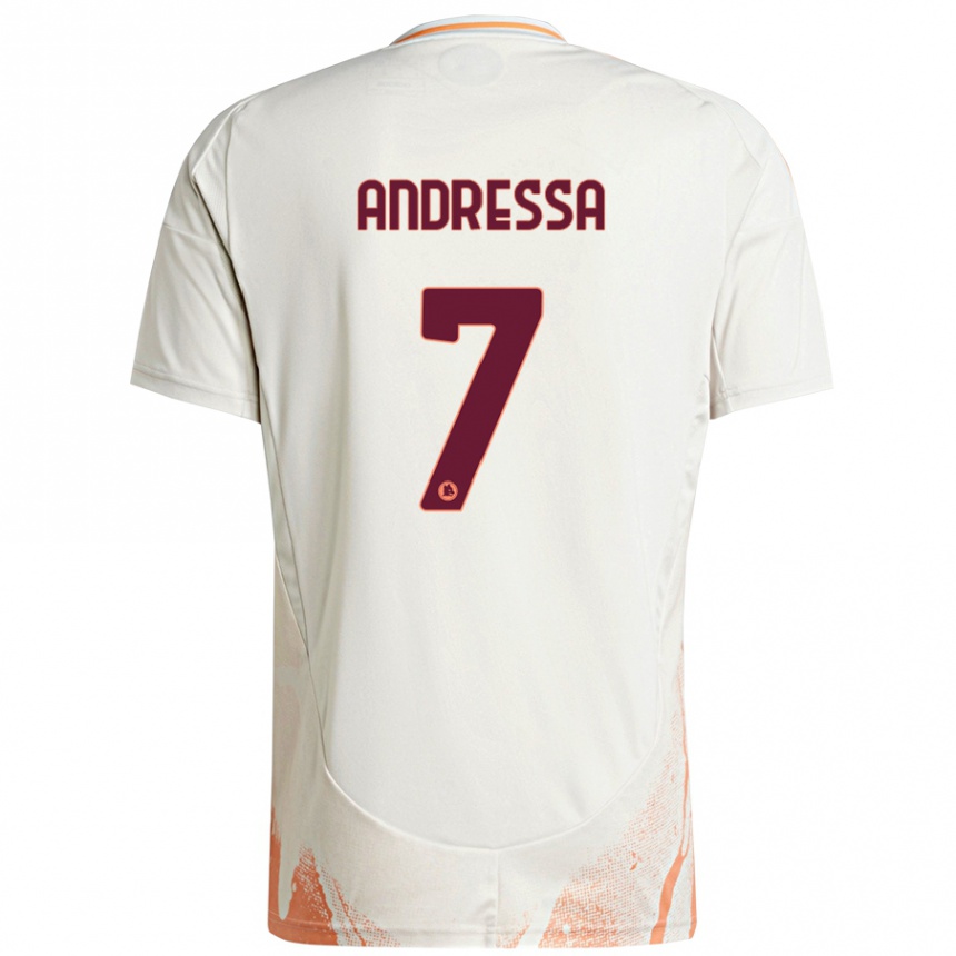 Kids Football Andressa #7 Cream White Orange Away Jersey 2024/25 T-Shirt Australia