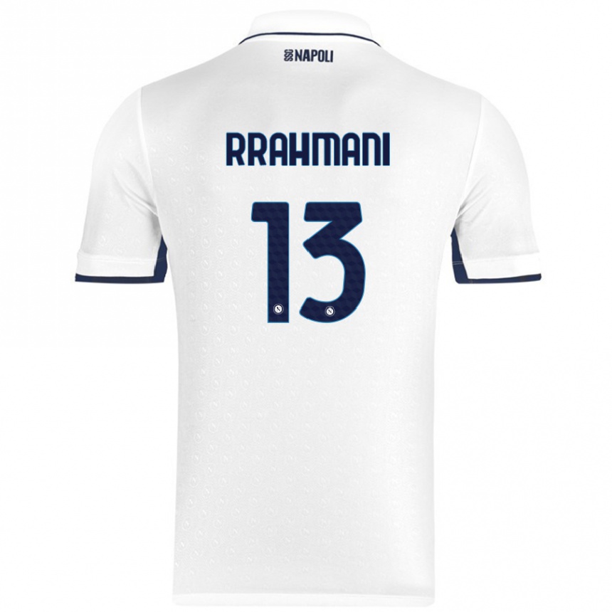 Kids Football Amir Rrahmani #13 White Royal Blue Away Jersey 2024/25 T-Shirt Australia