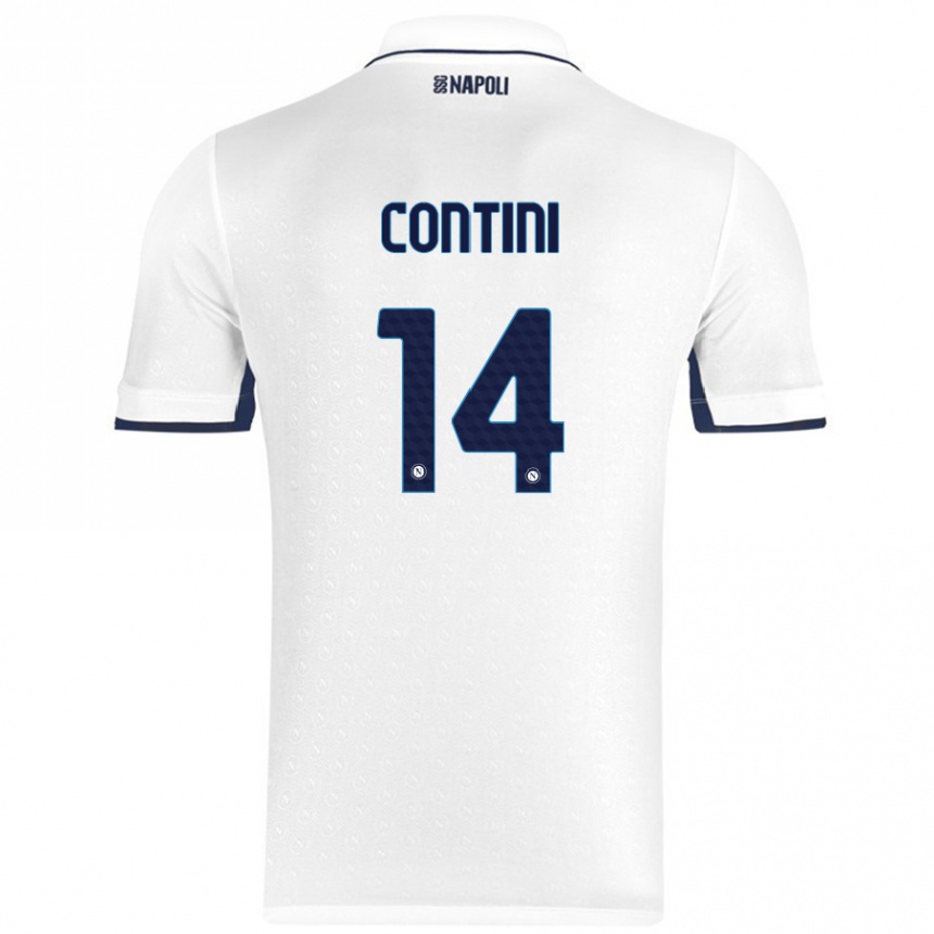 Kids Football Nikita Contini #14 White Royal Blue Away Jersey 2024/25 T-Shirt Australia