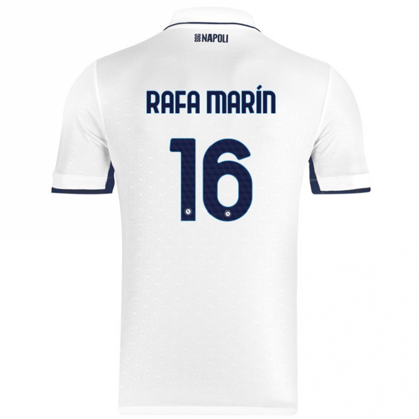 Kids Football Rafa Marín #16 White Royal Blue Away Jersey 2024/25 T-Shirt Australia