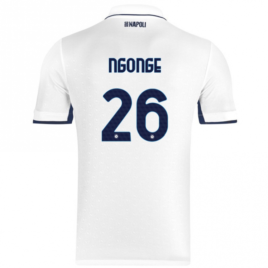 Kids Football Cyril Ngonge #26 White Royal Blue Away Jersey 2024/25 T-Shirt Australia