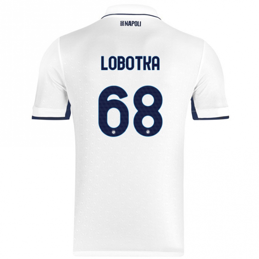 Kids Football Stanislav Lobotka #68 White Royal Blue Away Jersey 2024/25 T-Shirt Australia