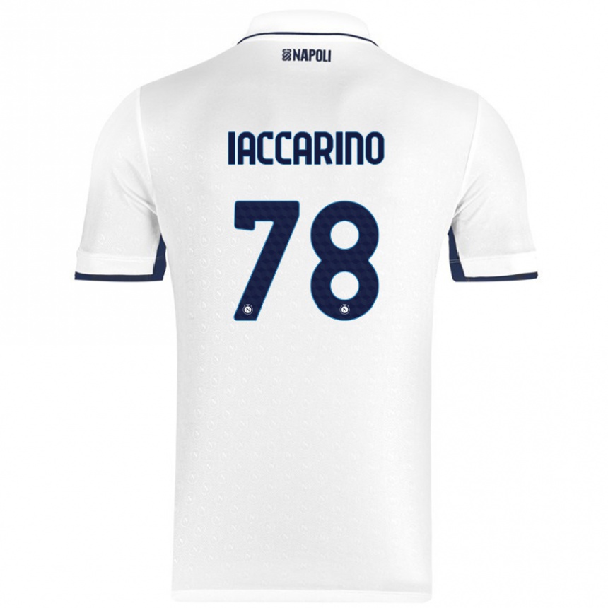 Kids Football Gennaro Iaccarino #78 White Royal Blue Away Jersey 2024/25 T-Shirt Australia