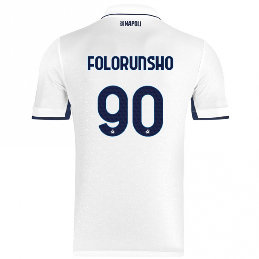 Kids Football Michael Folorunsho #90 White Royal Blue Away Jersey 2024/25 T-Shirt Australia