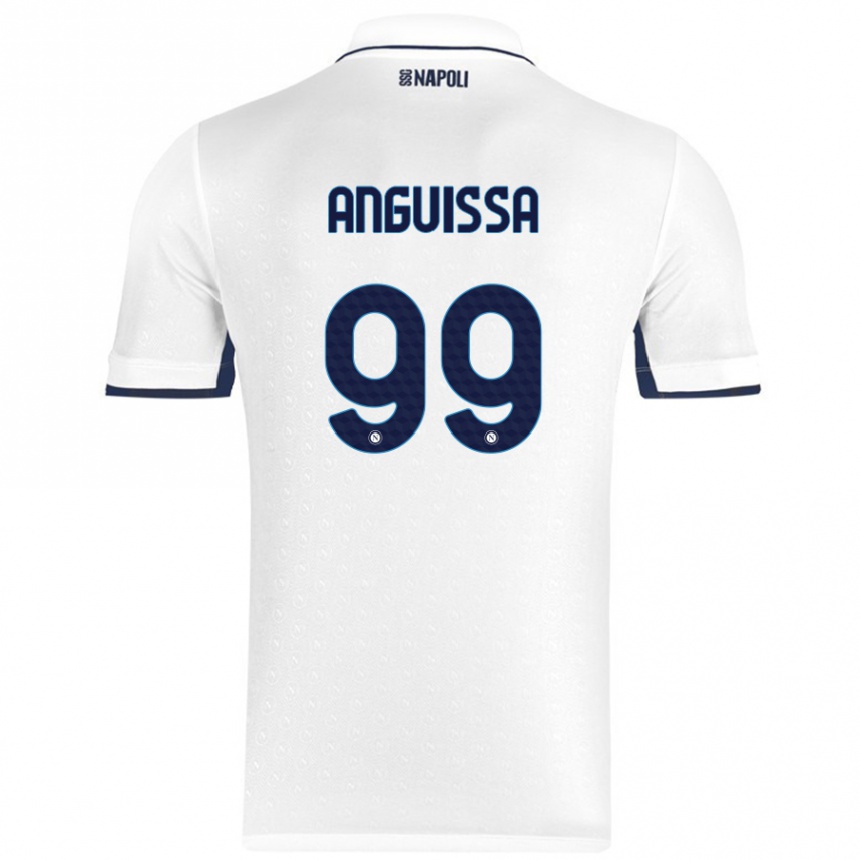 Kids Football Andre Zambo Anguissa #99 White Royal Blue Away Jersey 2024/25 T-Shirt Australia