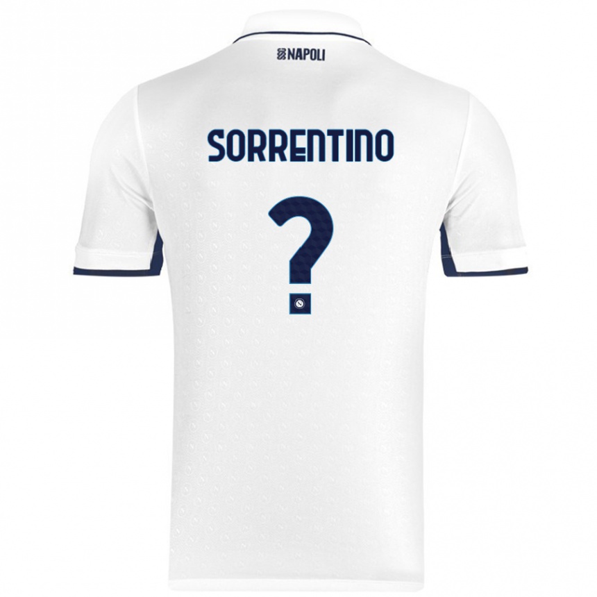 Kids Football Andrea Sorrentino #0 White Royal Blue Away Jersey 2024/25 T-Shirt Australia