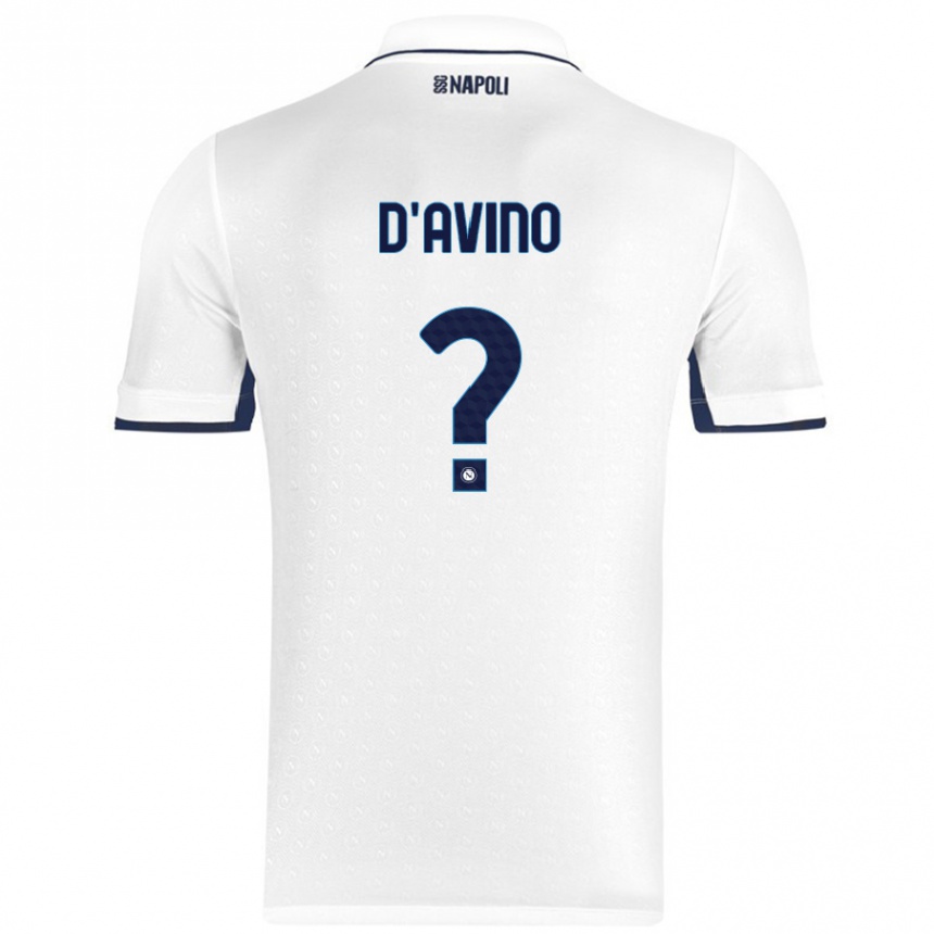 Kids Football Luigi D'avino #0 White Royal Blue Away Jersey 2024/25 T-Shirt Australia