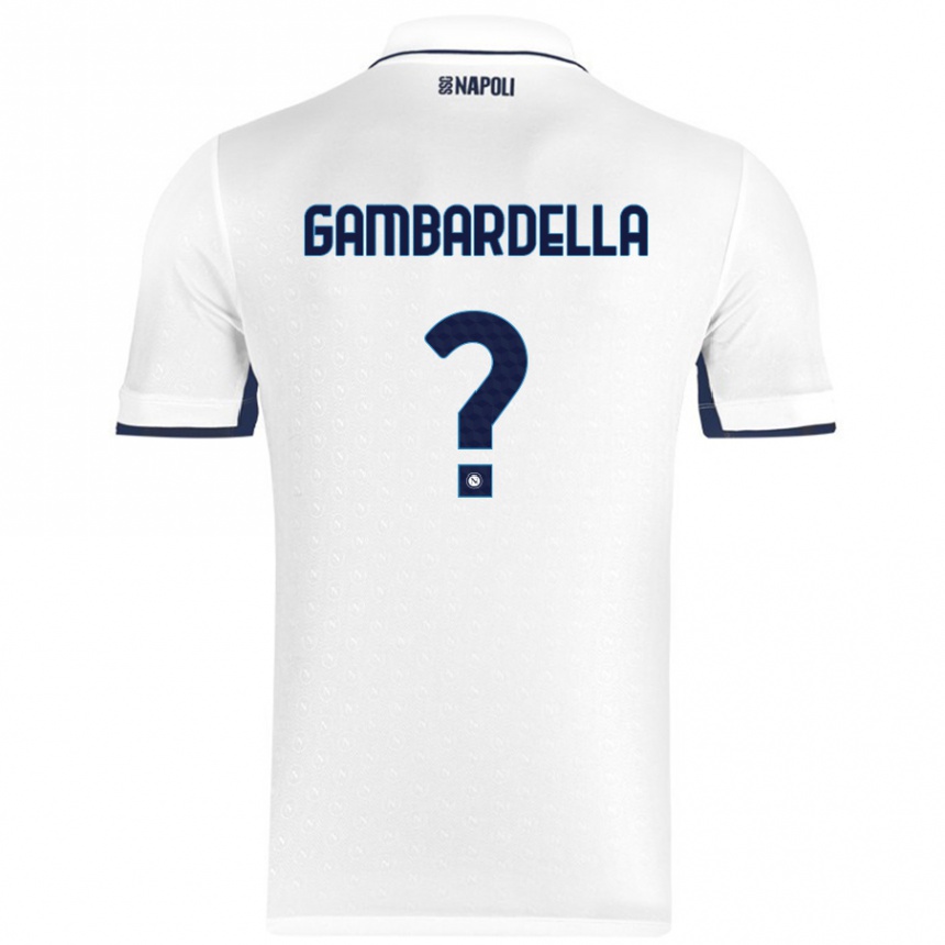 Kids Football Vittorio Gambardella #0 White Royal Blue Away Jersey 2024/25 T-Shirt Australia