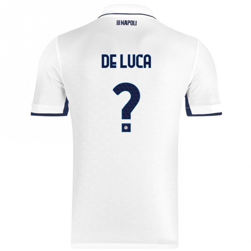 Kids Football Alfonso De Luca #0 White Royal Blue Away Jersey 2024/25 T-Shirt Australia