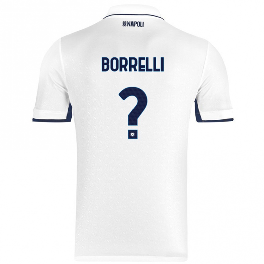 Kids Football Ciro Borrelli #0 White Royal Blue Away Jersey 2024/25 T-Shirt Australia