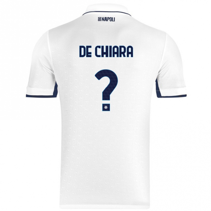 Kids Football Emmanuele De Chiara #0 White Royal Blue Away Jersey 2024/25 T-Shirt Australia