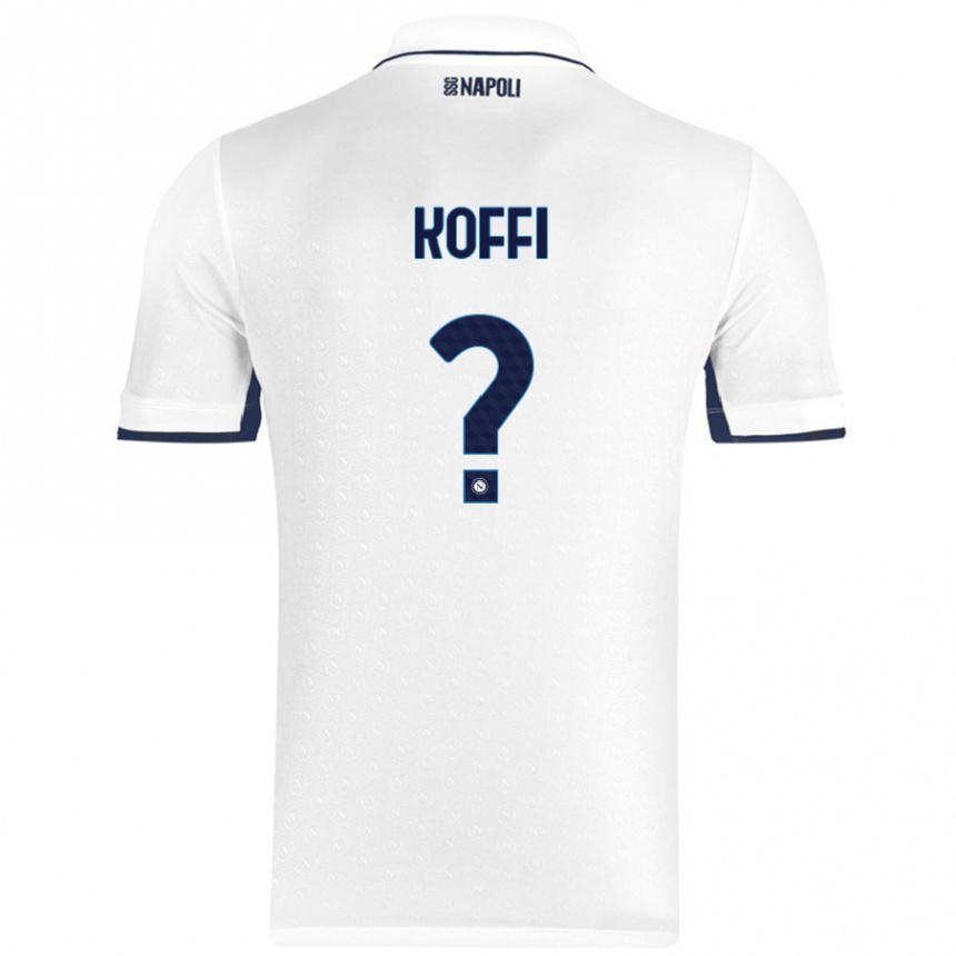 Kids Football Cedrick Koffi #0 White Royal Blue Away Jersey 2024/25 T-Shirt Australia