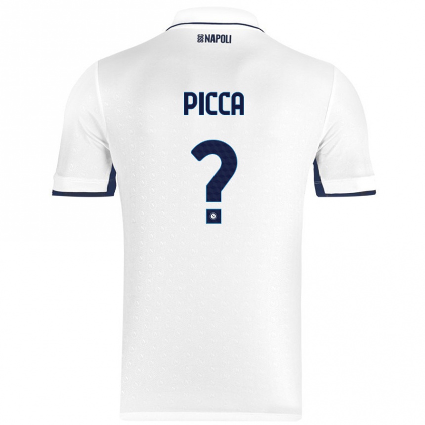 Kids Football Luigi Picca #0 White Royal Blue Away Jersey 2024/25 T-Shirt Australia