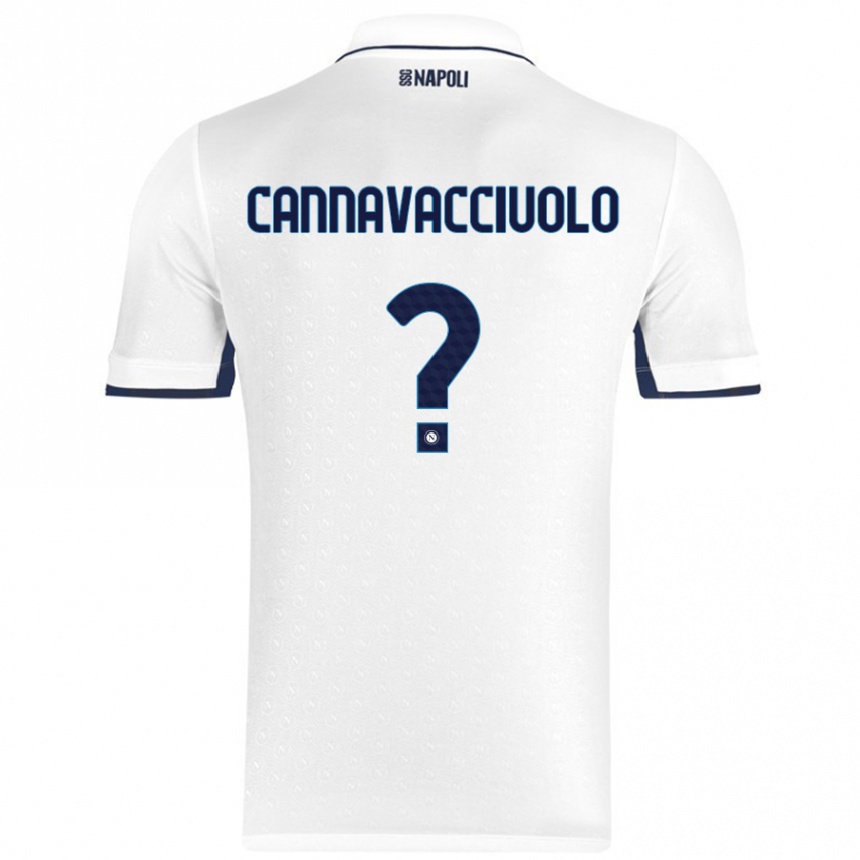 Kids Football Luigi Pio Cannavacciuolo #0 White Royal Blue Away Jersey 2024/25 T-Shirt Australia