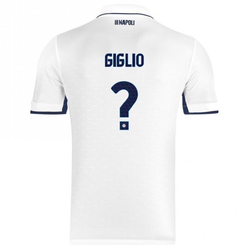 Kids Football Angelo Giglio #0 White Royal Blue Away Jersey 2024/25 T-Shirt Australia