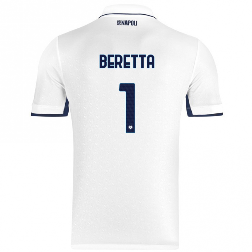 Kids Football Beatrice Beretta #1 White Royal Blue Away Jersey 2024/25 T-Shirt Australia