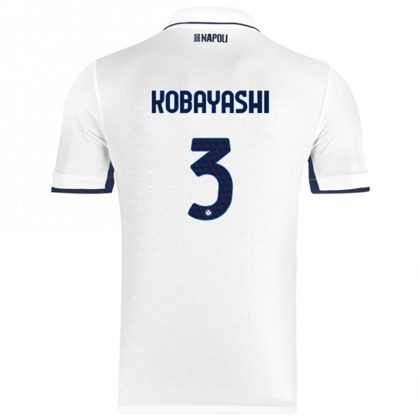 Kids Football Miharu Kobayashi #3 White Royal Blue Away Jersey 2024/25 T-Shirt Australia