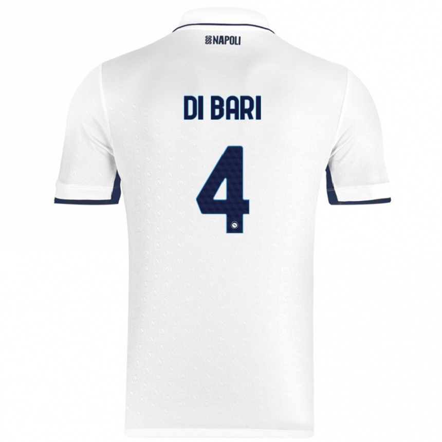 Kids Football Martina Di Bari #4 White Royal Blue Away Jersey 2024/25 T-Shirt Australia