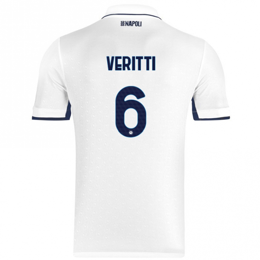 Kids Football Federica Veritti #6 White Royal Blue Away Jersey 2024/25 T-Shirt Australia