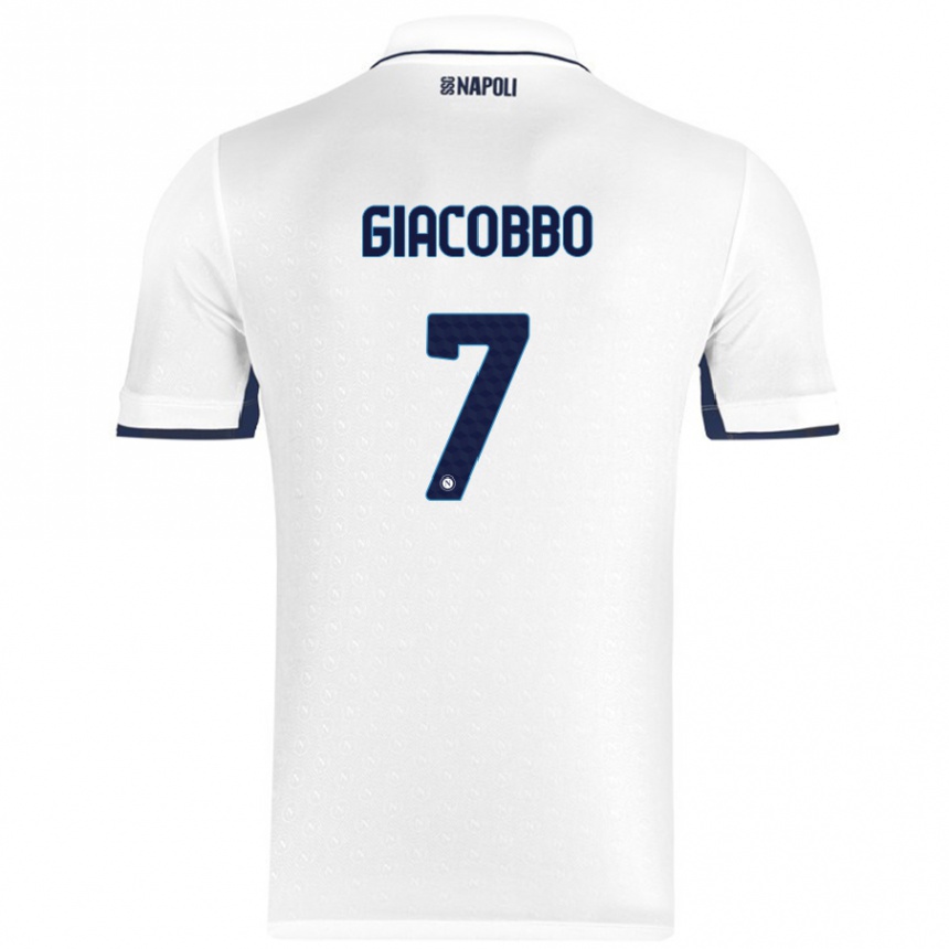 Kids Football Giulia Giacobbo #7 White Royal Blue Away Jersey 2024/25 T-Shirt Australia