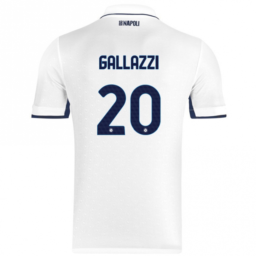 Kids Football Valentina Gallazzi #20 White Royal Blue Away Jersey 2024/25 T-Shirt Australia