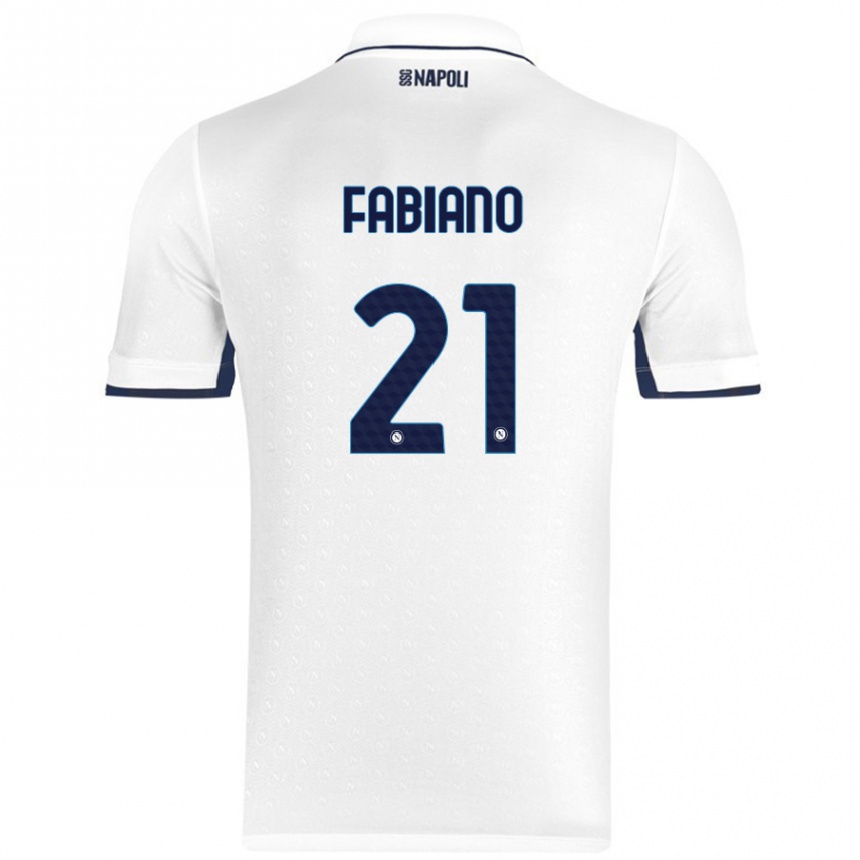 Kids Football Francesca Fabiano #21 White Royal Blue Away Jersey 2024/25 T-Shirt Australia