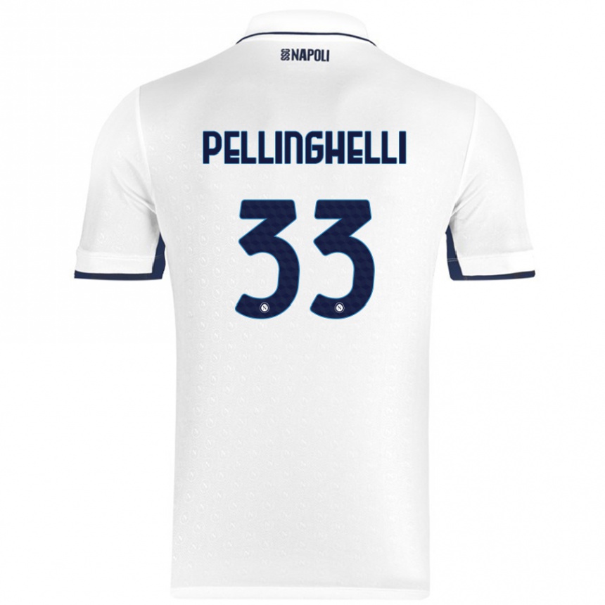 Kids Football Alice Pellinghelli #33 White Royal Blue Away Jersey 2024/25 T-Shirt Australia