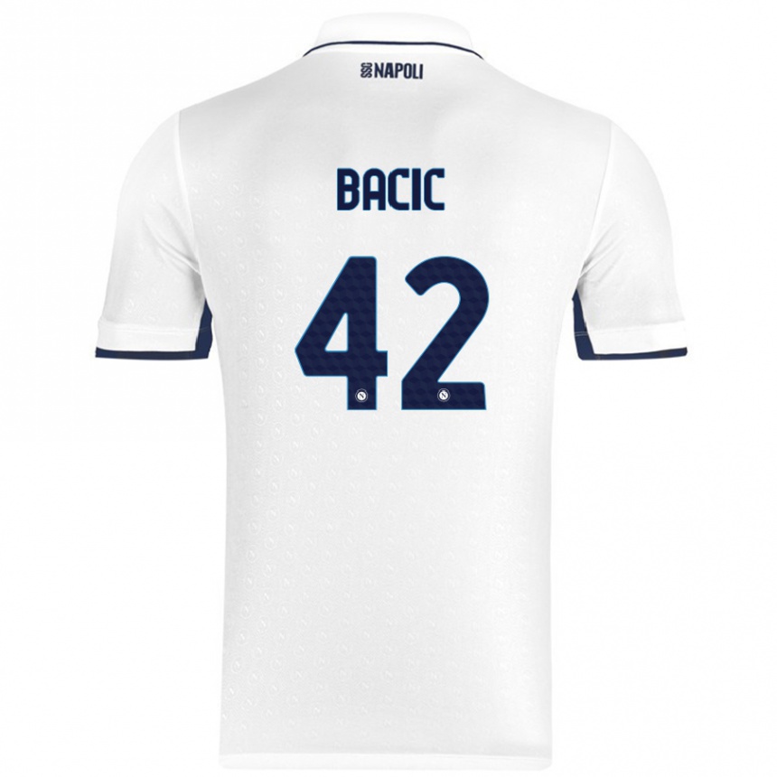 Kids Football Doris Bačić #42 White Royal Blue Away Jersey 2024/25 T-Shirt Australia