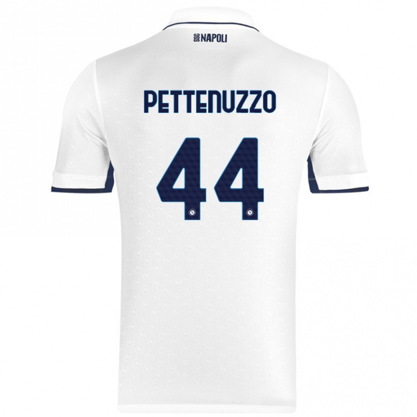 Kids Football Tecla Pettenuzzo #44 White Royal Blue Away Jersey 2024/25 T-Shirt Australia