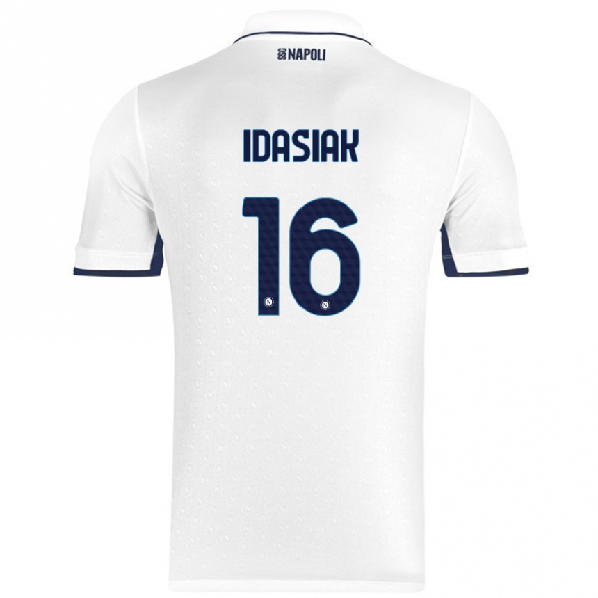 Kids Football Hubert Idasiak #16 White Royal Blue Away Jersey 2024/25 T-Shirt Australia