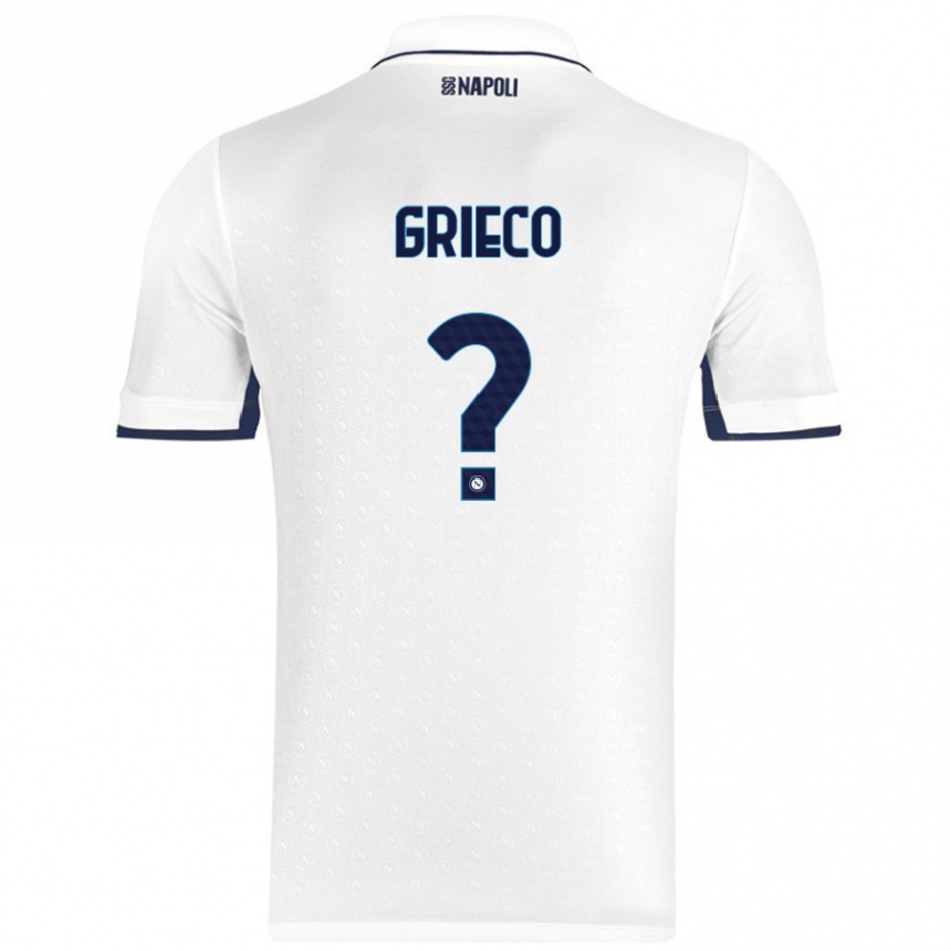 Kids Football Alessandro Grieco #0 White Royal Blue Away Jersey 2024/25 T-Shirt Australia