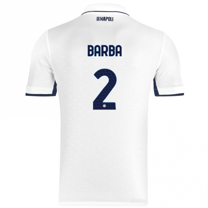 Kids Football Benedetto Barba #2 White Royal Blue Away Jersey 2024/25 T-Shirt Australia