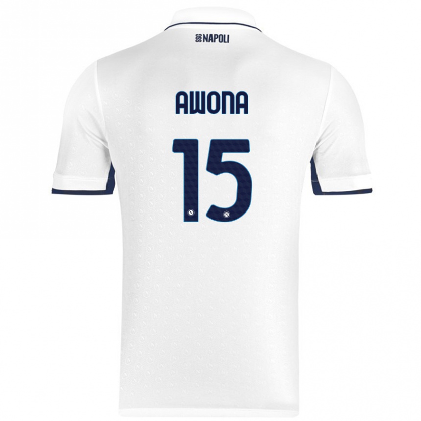 Kids Football Aurelle Awona #15 White Royal Blue Away Jersey 2024/25 T-Shirt Australia