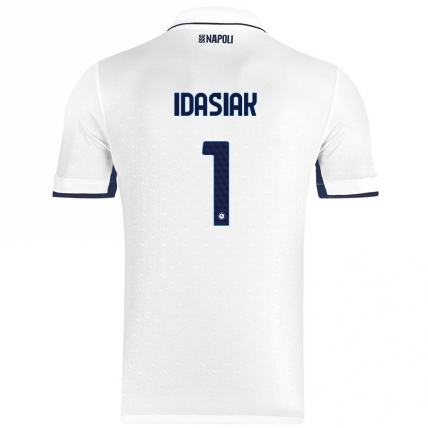 Kids Football Hubert Dawid Idasiak #1 White Royal Blue Away Jersey 2024/25 T-Shirt Australia