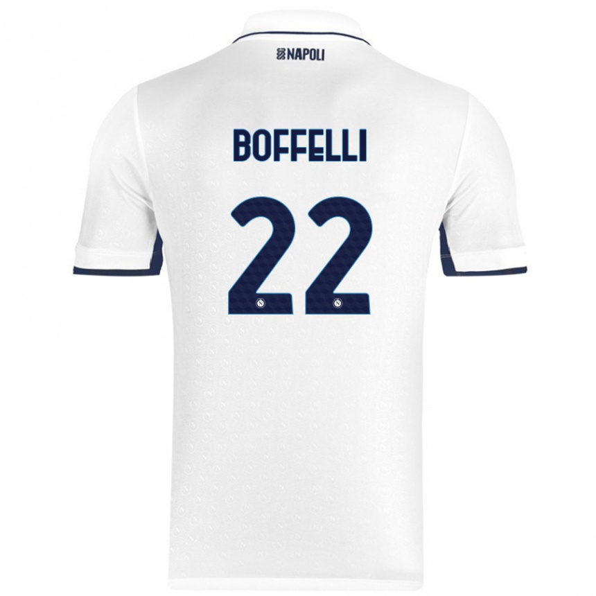 Kids Football Valerio Boffelli #22 White Royal Blue Away Jersey 2024/25 T-Shirt Australia